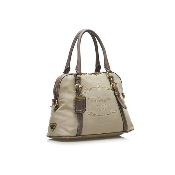 Pre Loved Prada Canapa Logo Satchel - Picture 2 of 8